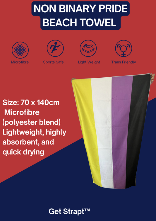 Non-Binary Pride flag Beach Towel